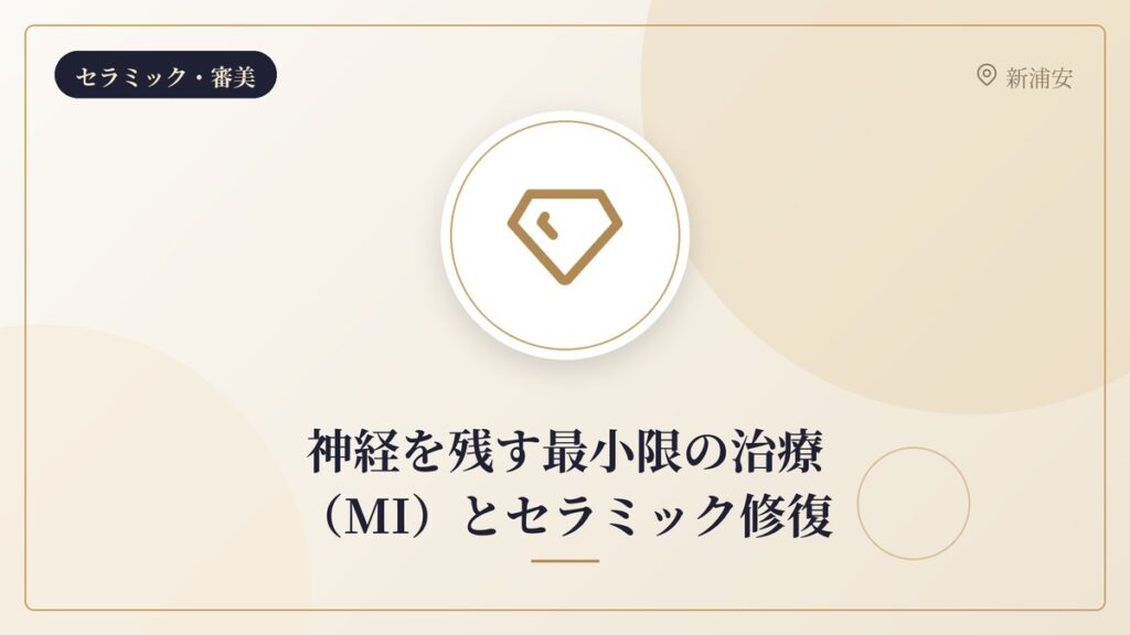 神経を残す最小限の治療（MI）とセラミック修復